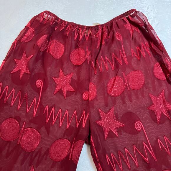 VTG Victoria's Secret Gold Label Sheer Pajamas Size Small Lounge Set Geometric - Picture 9 of 10